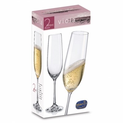 Набор бокалов для шампанского 190 мл Bohemia Crystal Виола 