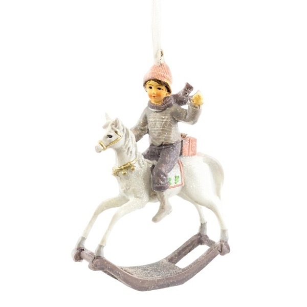 Украшение подвесное Азалия Мальчик на лошадке сиреневый