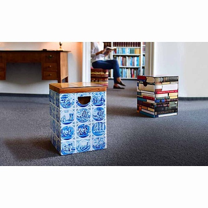Табурет картонный 32,5 х 44 см Remember Delft голубой