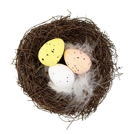 Праздничный сувенир 10 см Азалия Гнездо с яйцами