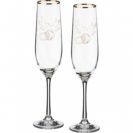 Набор бокалов для шампанского 190 мл Bohemia Crystal Виола 2 шт