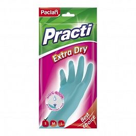 Перчатки резиновые Paclan Practi Extra Dry S в ассортименте