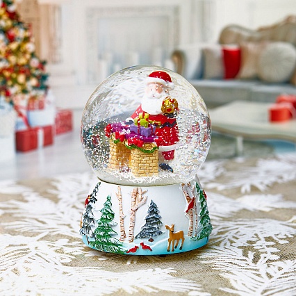 Шар музыкальный снежный Royal Collection Санта с подарками