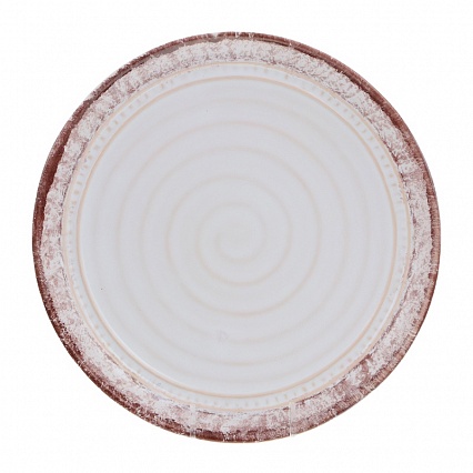Тарелка 28 см Royal Stoneware Тоскана бело-коричневый