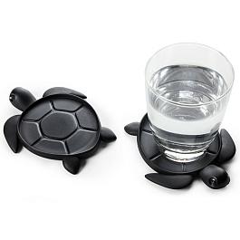 Подставка под стаканы Qualy Save Turtle чёрный