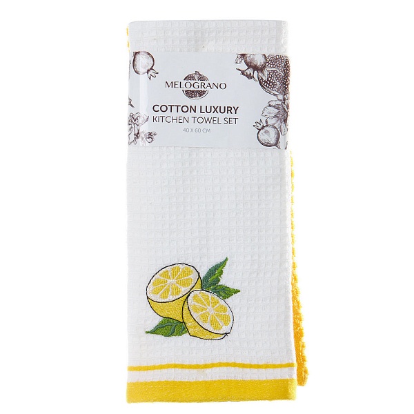 Набор полотенец 40 х 60 см Melograno Lemon 2 шт белый-жёлтый