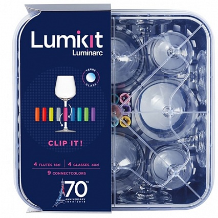 Набор бокалов на съёмной ножке Luminarc Lumikit 17 предметов
