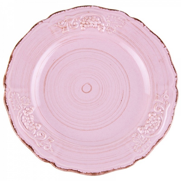 Тарелка 22 см Royal Stoneware Барокко розово-коричневый