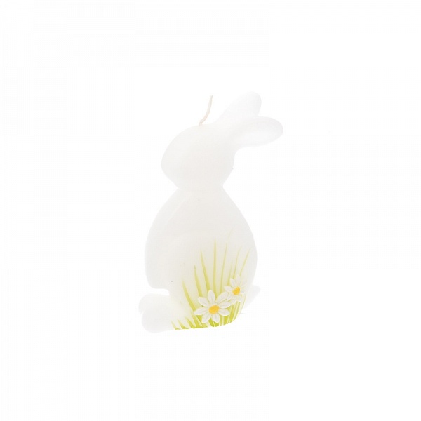 Свеча 11 см Adpal Пасхальный заяц белый