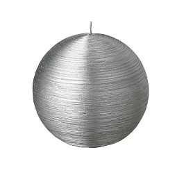 Свеча-сфера 8 см Bougies la Francaise серебро