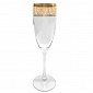 Набор бокалов для шампанского 210 мл Rona Золотая коллекция тонкое золото 6 шт