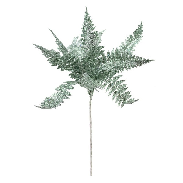 Декоративные листья с глиттером 19 см Азалия зелёный
