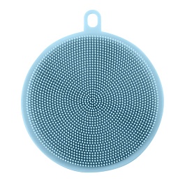 Губка для мытья посуды силиконовая Gipfel Clean Series голубой круг