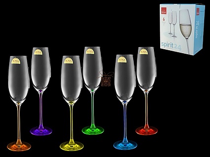 Набор бокалов для шампанского 240 мл Rona Spirit Арлекино 6 шт 