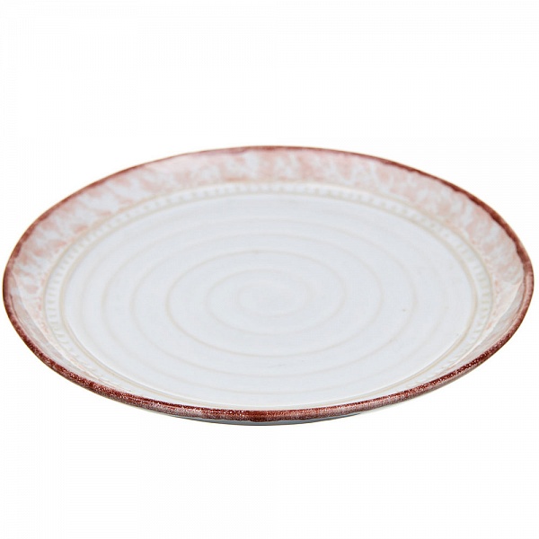Тарелка 23 см Royal Stoneware Тоскана бело-коричневый