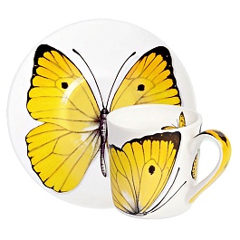 Кофейная пара 100 мл Taitu Butterfly жёлтый