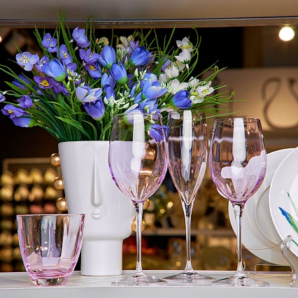 Набор бокалов для белого вина 385 мл Le Stelle Monalisa розовый 2 шт