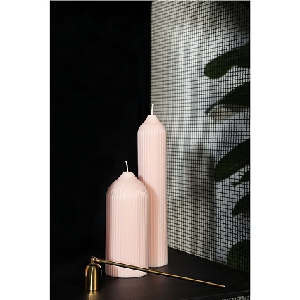 Свеча декоративная 16,5 см Tkano Edge бежево-розовый