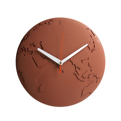 Часы настенные Qualy World Wide Waste коричневый