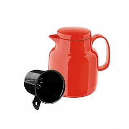 Термос-чайник 1 л Helios Mondo+Sieve с ситечком красный