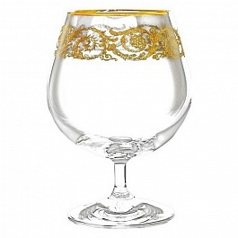 Набор бокалов для бренди 400 мл Rona Золотая коллекция тонкое золото 6 шт