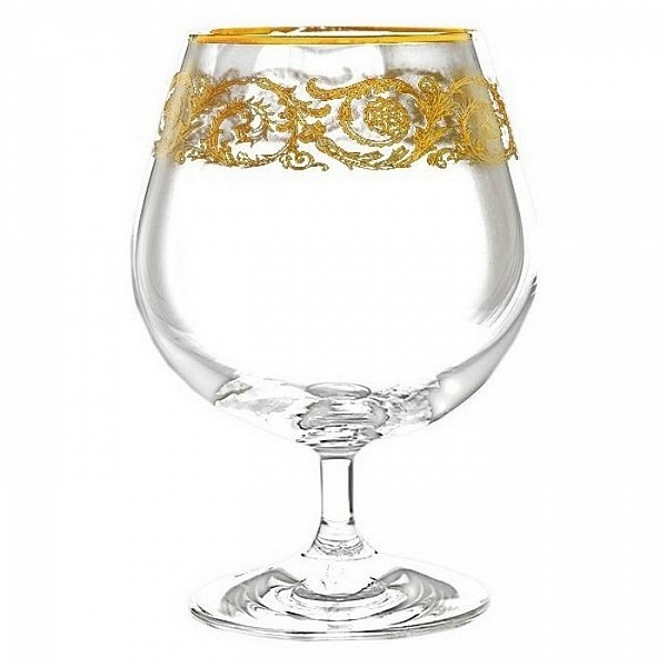 Набор бокалов для бренди 400 мл Rona Золотая коллекция тонкое золото 6 шт
