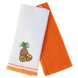 Набор полотенец 40 х 60 см Melograno Pineapple 2 шт белый-оранжевый
