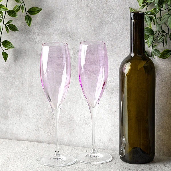 Набор бокалов для шампанского 2 шт 260 мл Le Stelle Monalisa розовый