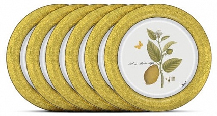 Набор бумажных одноразовых тарелок 23 см PrioritY Дыхание Прованса Лимон
