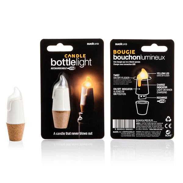 Пробка для бутылки с подсветкой и USB Bottlelight Suck UK