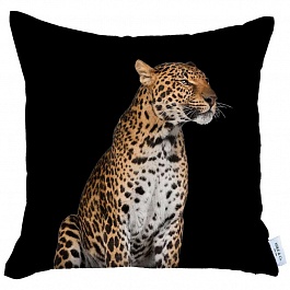 Декоративная подушка 43 х 43 см Mike & Co New York Felice леопард чёрный