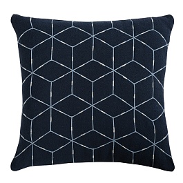 Подушка декоративная с геометрическим орнаментом 45 х 45 см Tkano Ethnic тёмно-синий