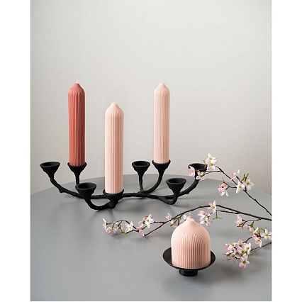 Свеча декоративная 25,5 см Tkano Edge бежево-розовый