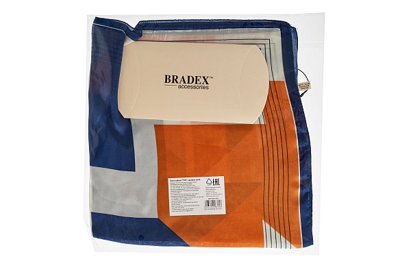 Платок шейный 70 х 70 см Bradex Трио оранжево-синий