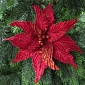Цветок на клипсе 30 см House of Seasons Пуансеттия красный