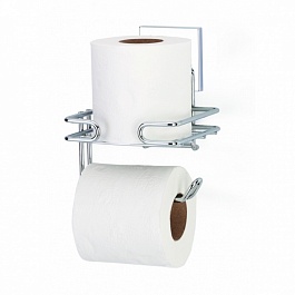 Держатель туалетной бумаги с запасным рулоном самоклеящийся Tekno-Tel хром