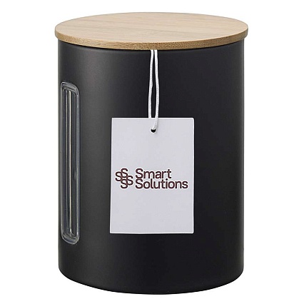Набор банок для хранения 1 л Smart Solutions Kaffi 3 шт матовый чёрный