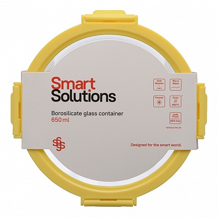 Контейнер стеклянный 650 мл Smart Solutions жёлтый