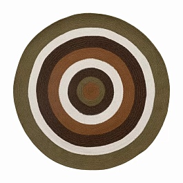 Ковёр из хлопка 120 см Tkano Ethnic target коричневый