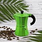 Кофеварка гейзерная на 3 чашки Аромат кофе Morosina зелёный